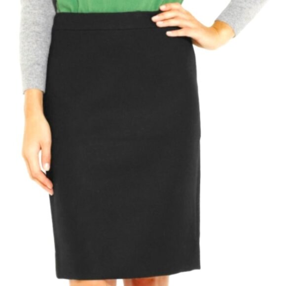 NWT - J Crew - Black Wool Pencil Skirt - Size 4 - Picture 1 of 7